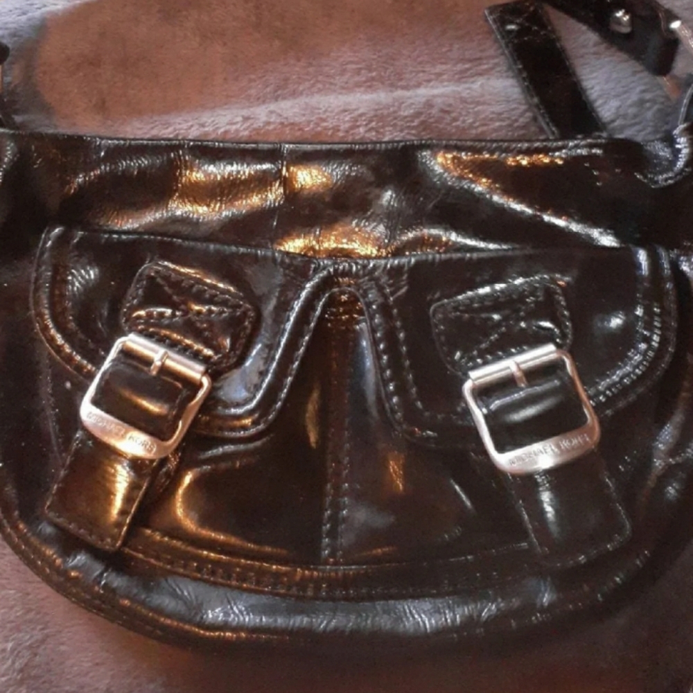 Michael  Michael Kors black patent leather bag
